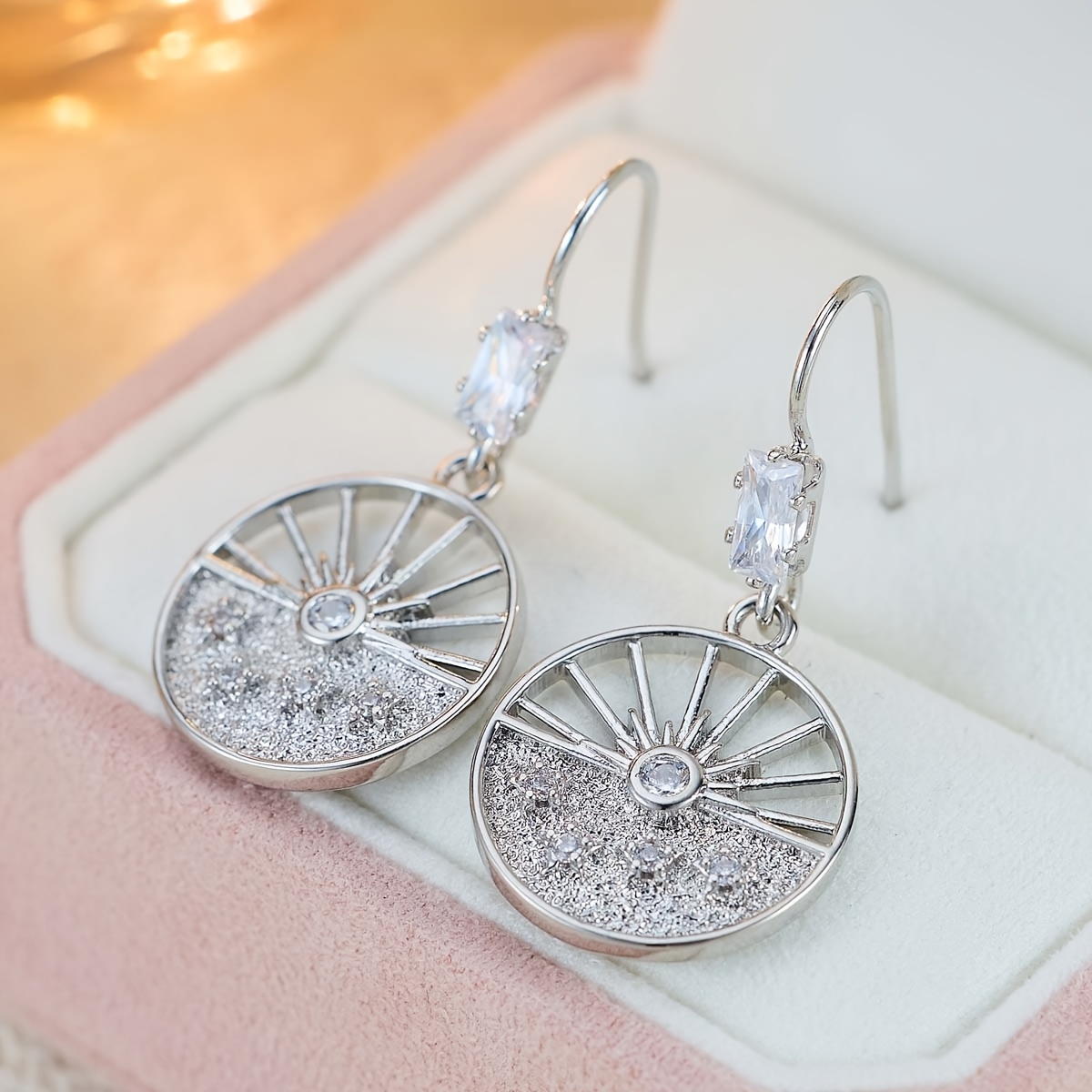 Unisex Starlight Disc Copper Earrings, Daily Wear